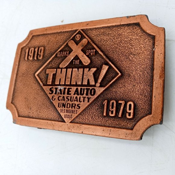 1979 State Auto And Casualty Underwriters Belt Buckle Vintage Advertising Promo - Picture 6 of 10